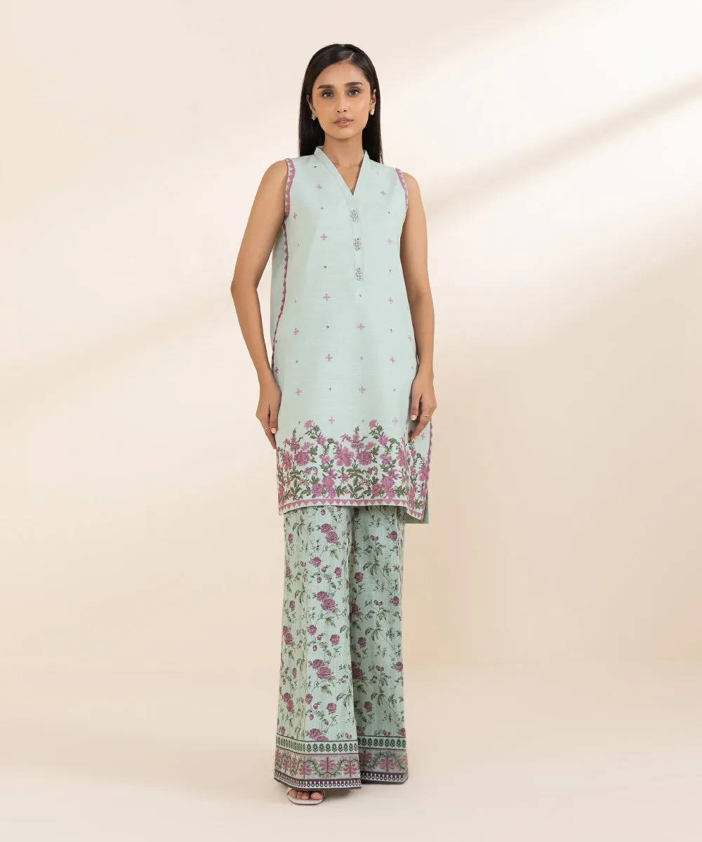 2 Piece - Embroidered Khaddar Suit