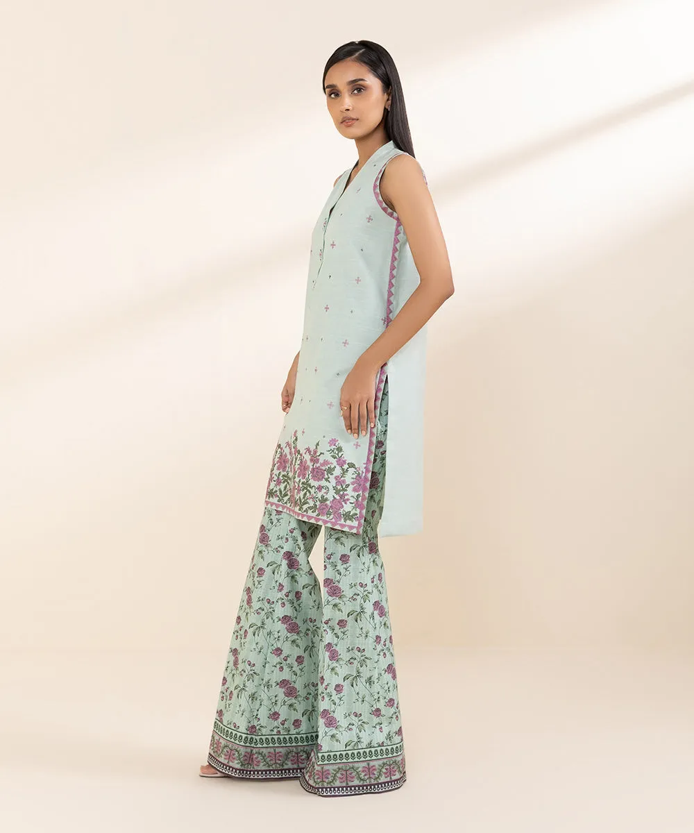 2 Piece - Embroidered Khaddar Suit