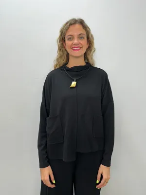 Black Cowl Neck Long Sleeve Milla Top