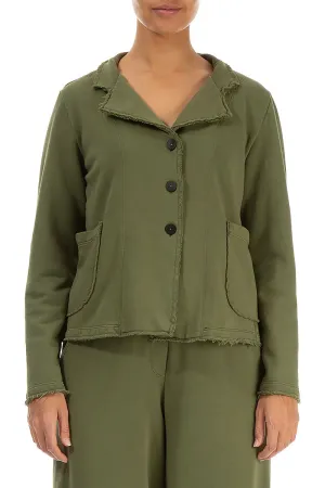 Collar Olive Cotton Jacket