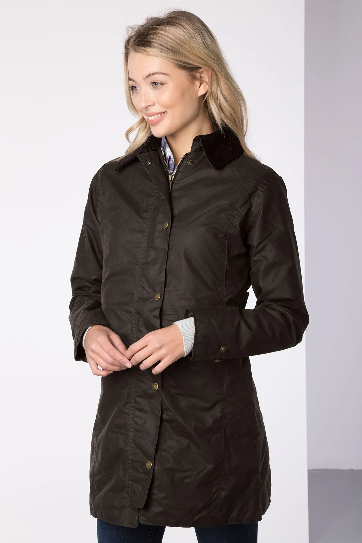 Ladies Long Wax Jacket - Hannah