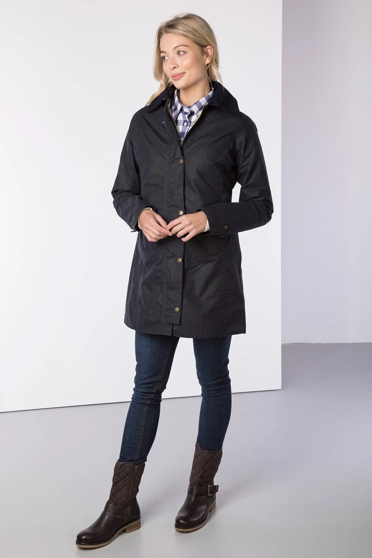 Ladies Long Wax Jacket - Hannah